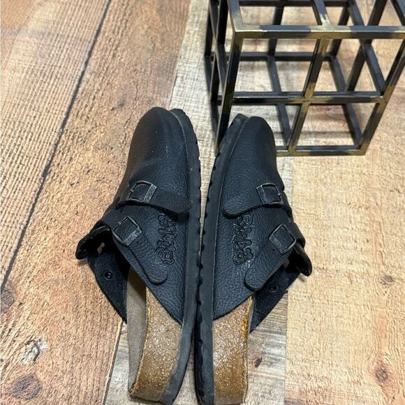 Birkenstock Birkis US L 7 M 5 Black Pebbled Camden Close Toe Clog Mule buckle - Picture 12 of 14
